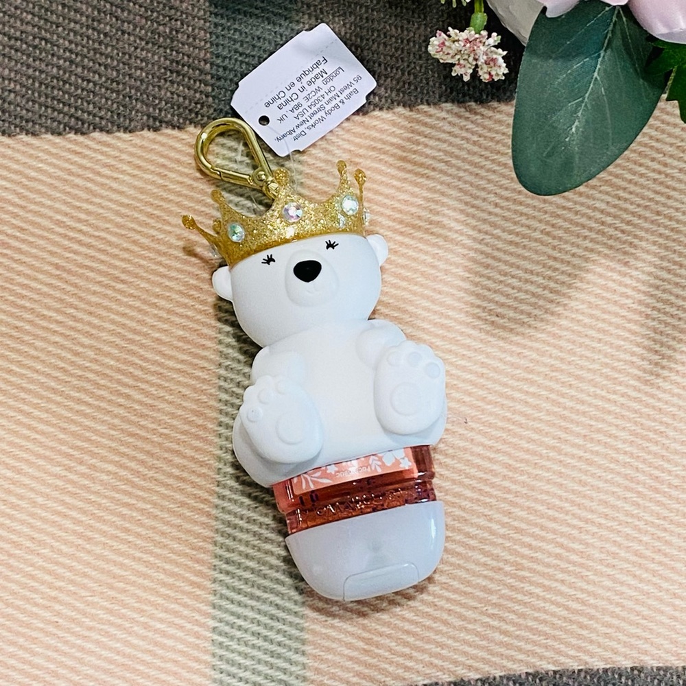 👑 Bath & Body Works Royal Polar Bear with Gold Crown Pocketbac Holder - Picture 2 of 4